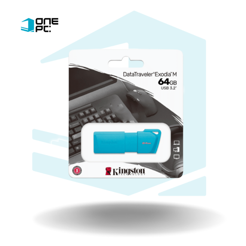 FLASHMEMORY KINGSTON 64GB USB 3.2 EXODIA TURQUEZA NEON