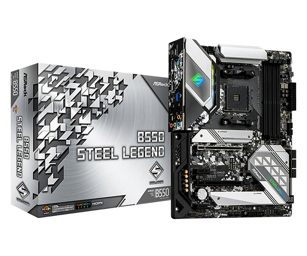 MAINBOARD ASROCK B550 STEEL LEGEND AM4 DDR4 4 SLOTS HDMI DISPLAY PORT 10/100/1000 ATX