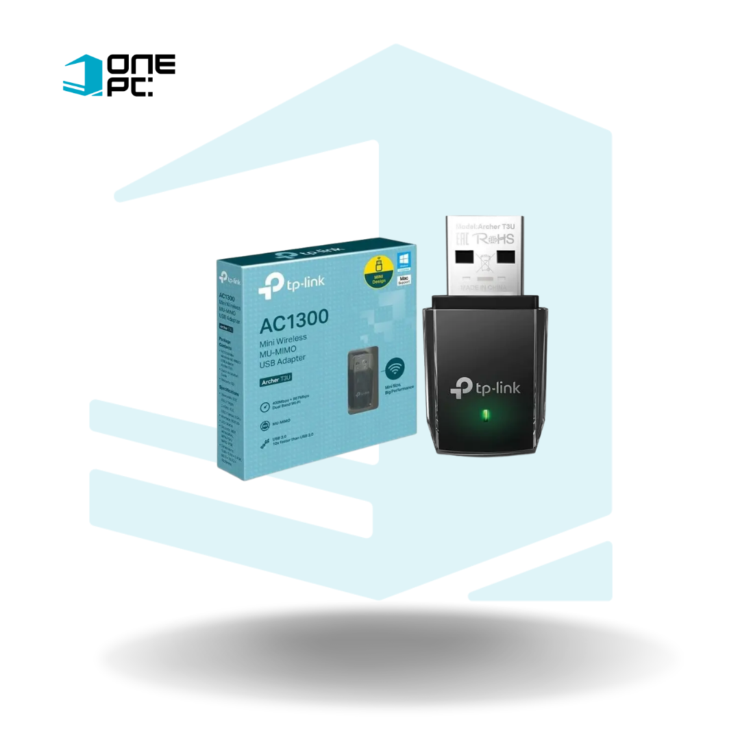 ADAPTADOR DE RED USB TP-LINK ARCHER T3U MINI AC1300 DUAL BAND 867MBPS A 5GHZ 400MBPS A 2.4GHZ/USB