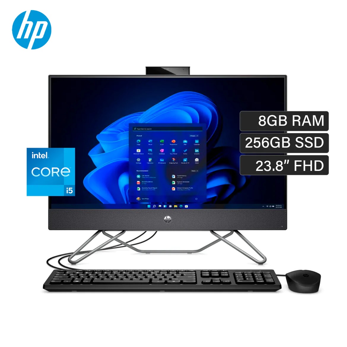 COMPUTADOR ALL IN ONE  HP 24-CB1013LA INTEL CORE I5 1235U (12VA) RAM 8GB (EXPANDIBLE) SSD 256GB SSD 23.8" FHD, COLOR NEGRO