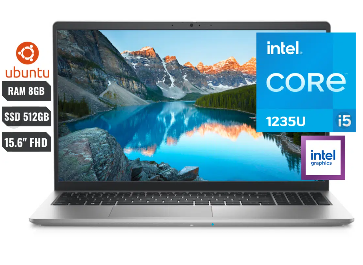 COMPUTADOR PORTATIL DELL INSPIRON 3520 CORE I5 1235U (12VA) RAM 8GB SSD 512GB M.2 NVME 15.6" FHD TECLADO ESPAÑOL