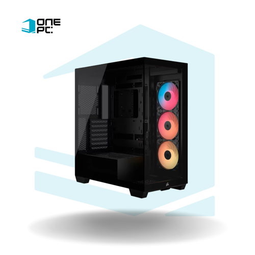 CASE CORSAIR ATX 3500X RS-R ARGB PANORAMIC GLASS 2USB-C  2USB3.2 HD-AUDIO MID-TOWER BLACK