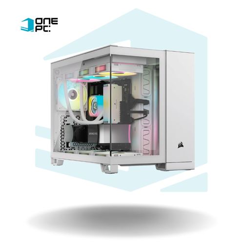 GABINETE CASE CORSAIR 2500X DUAL-CHAMBER TIPO PECERA PUERTOS USB-C X2 USB 3.2 X1 MATX Y MIATX BLANCO