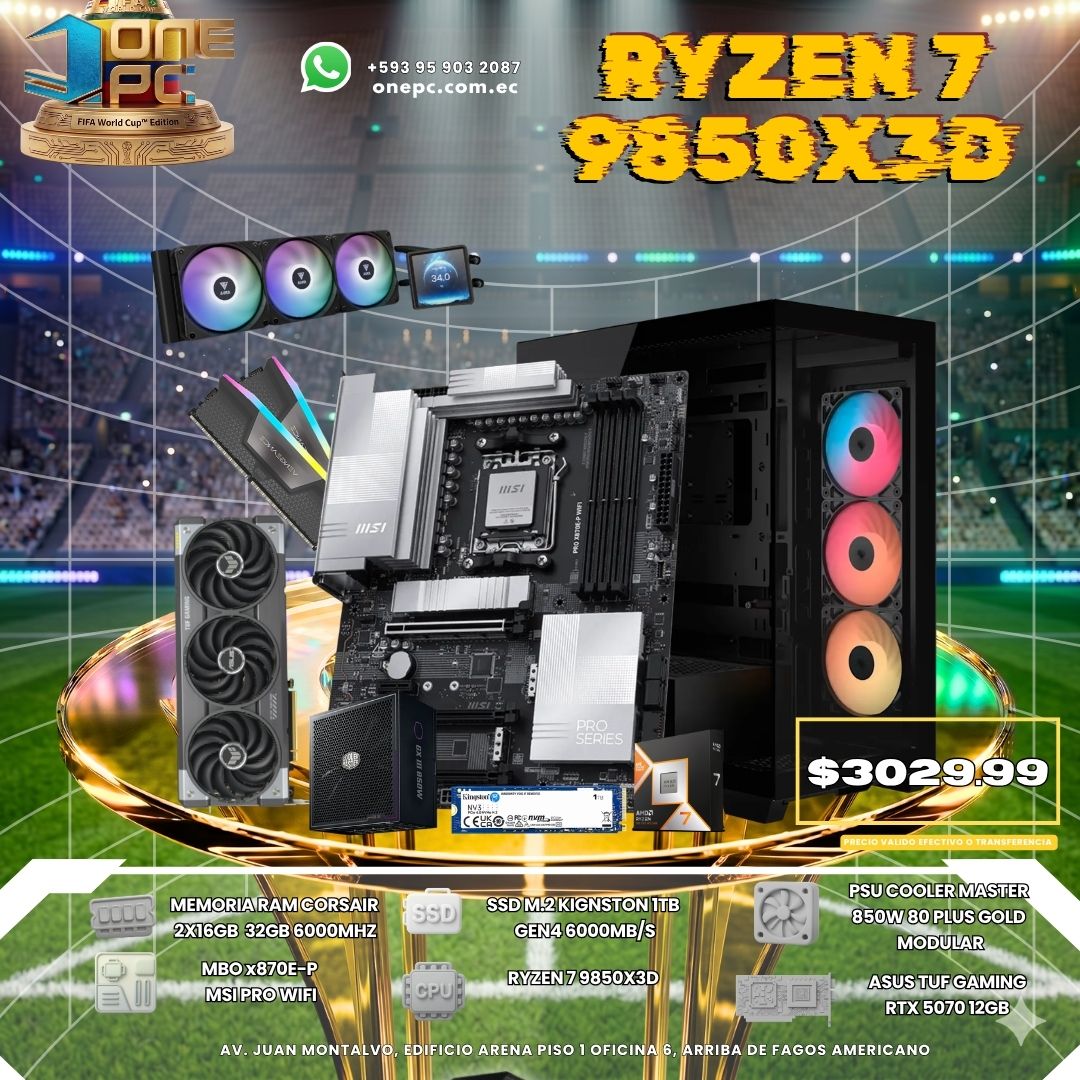 CPU GAMER R7 9850X3D -- RTX 5070 12GB
