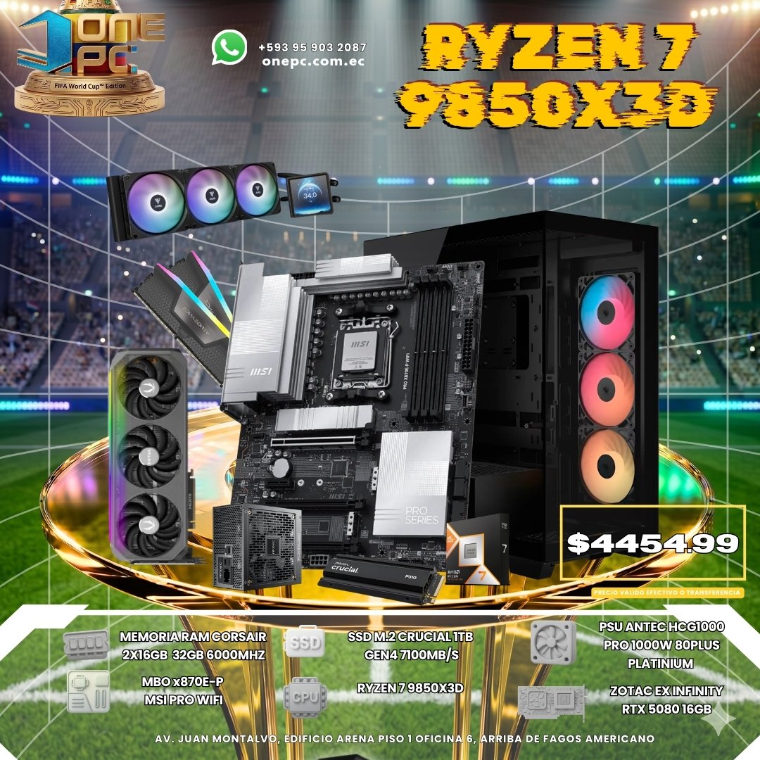 CPU GAMER R7 9850X3D -- RTX 5080 16GB
