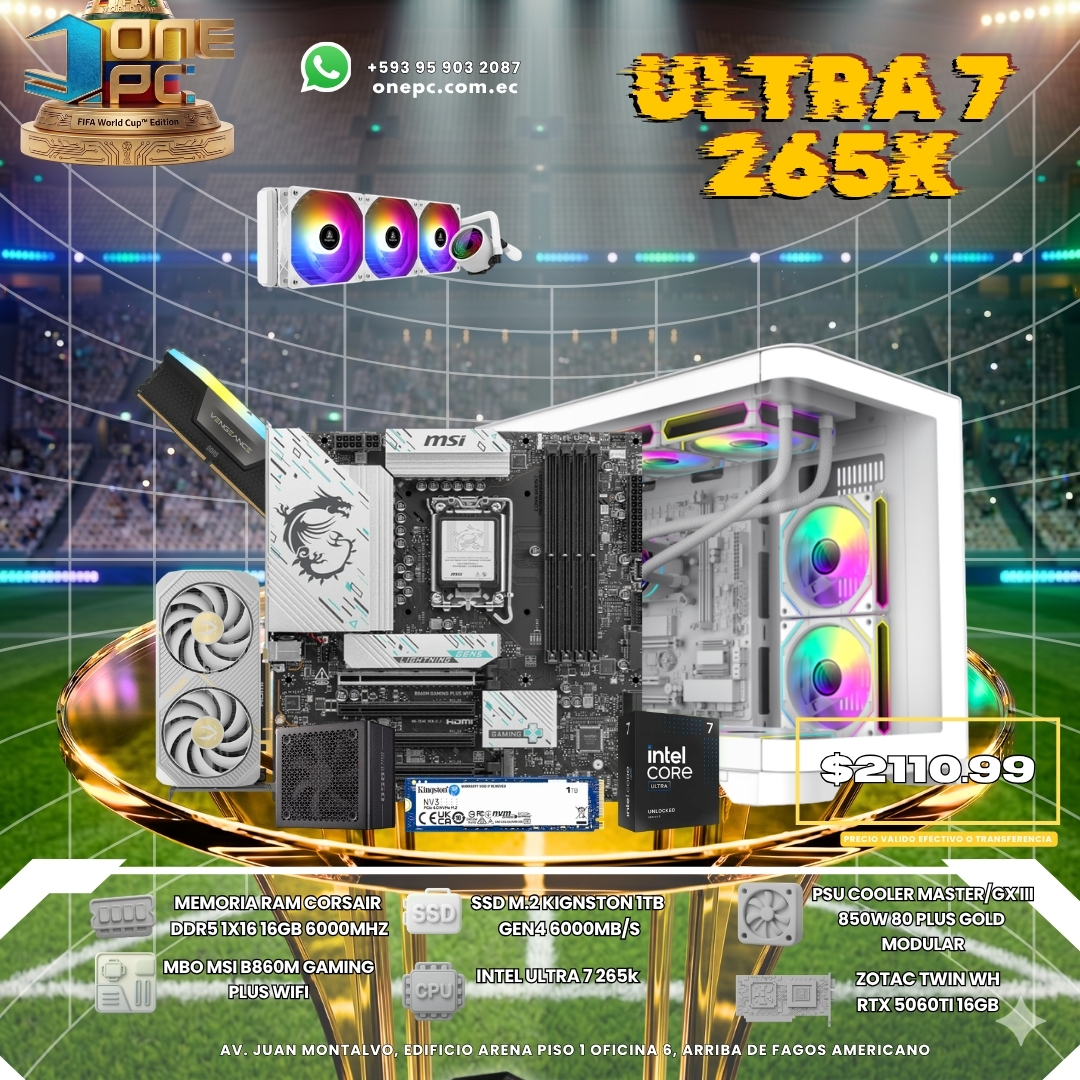 CPU GAMER ULTRA 7 265K -- RTX 5060 TI 16GB