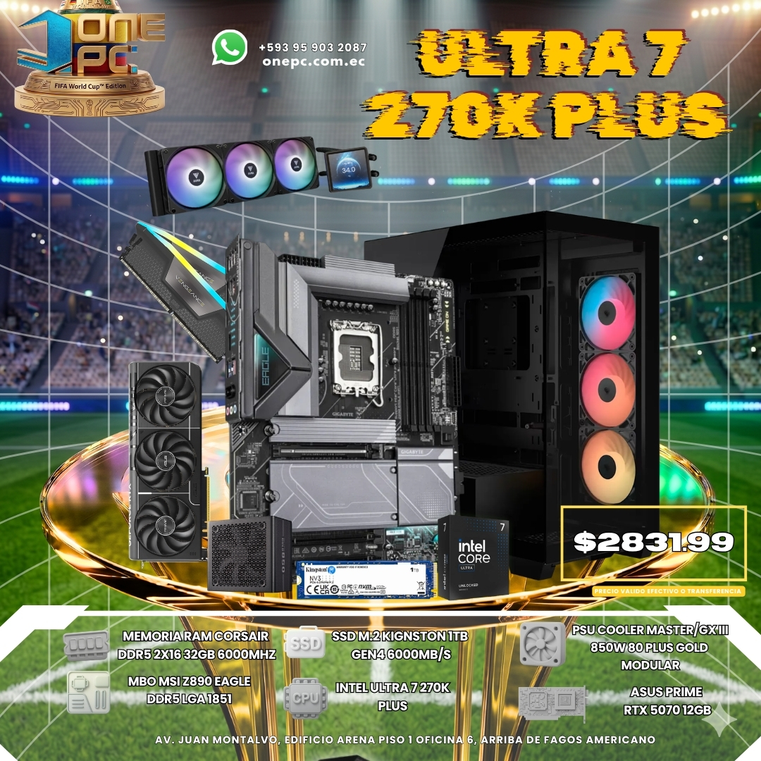 CPU GAMER ULTRA 7 270K PLUS -- RTX 5070 12GB