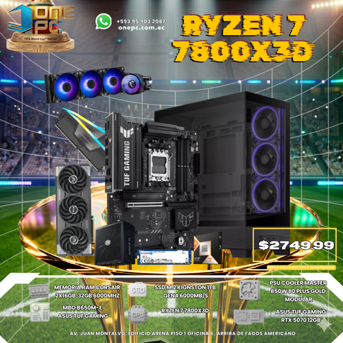 CPU GAMER/ R7 7800X3D -- RTX 5070 12GB (EDICION BK)