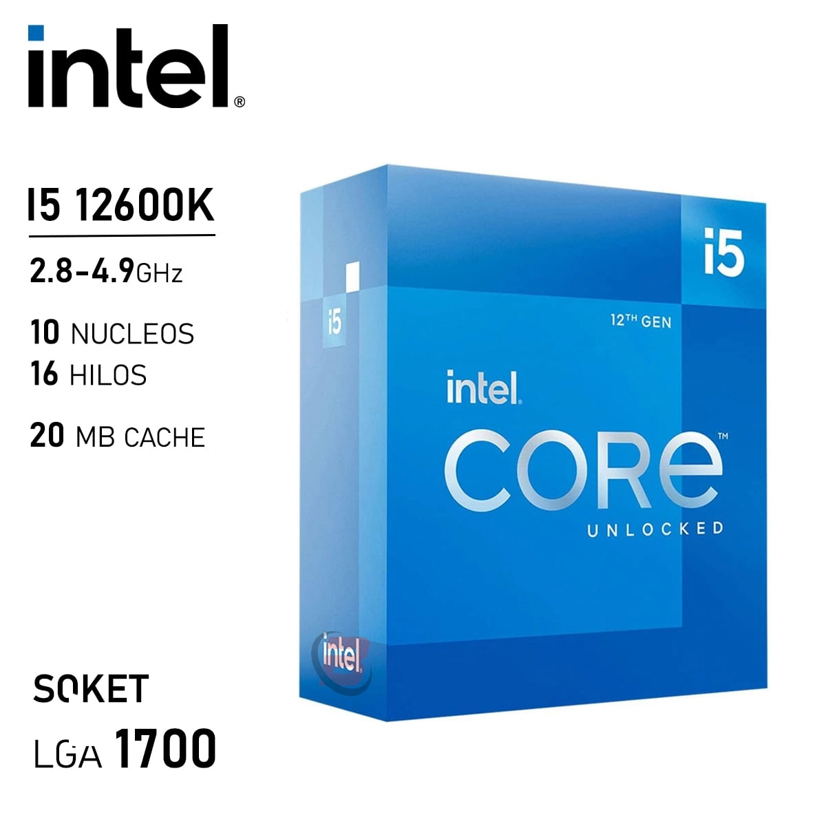 CPU INTEL CORE I5 12600K 10C 16T A 2.4GHZ-4.9GHZ 20MB CACHE