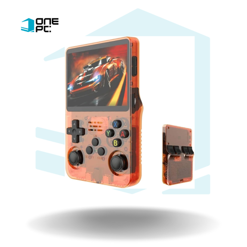 CONSOLA RETRO PORTATIL R36S GAMECONSOLE - COLOR NARANJA TRANSLUCIDO