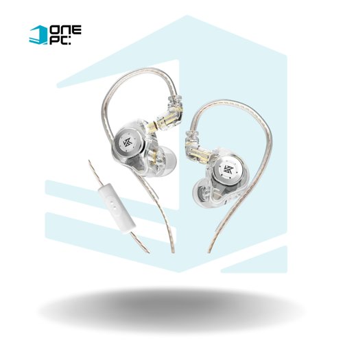 AURICULARES CON CABLE Y MICROFONO KZ EDX PRO CON CANCELACION DE RUIDO TRANSPARENTES