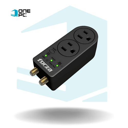 REGULADOR FORZA POWER TECHNOLOGIES - AUTOMATIC VOLTAGE REGULATOR - FORZA VOLTAGE PROTECTOR FVP-0200C COAXIAL 2 OUT 110V US PLUG FORZA