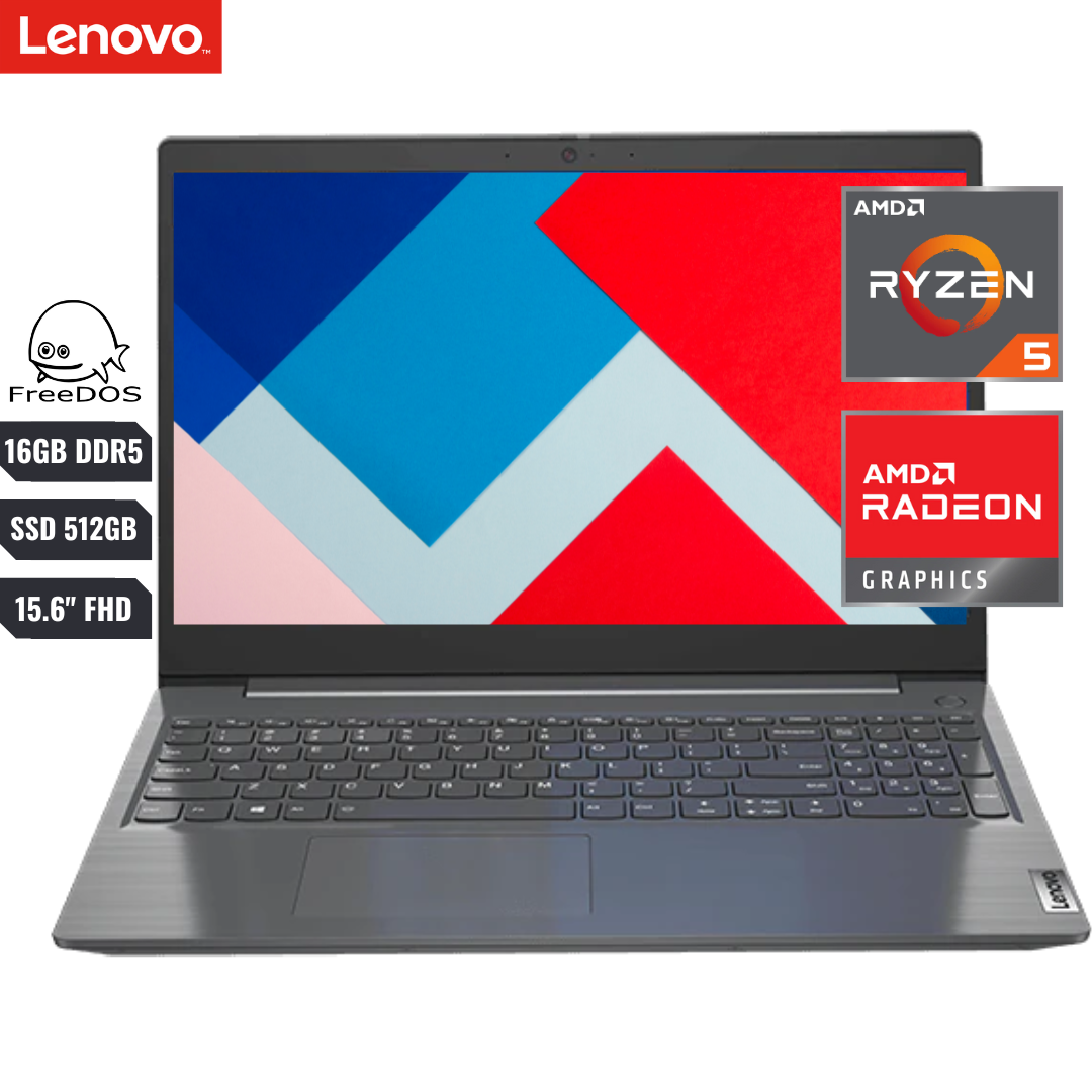 LAPTOP LENOVO V15 PROCESADOR RYZEN 5 7520U 16GB RAM SSD512GB 15.6"