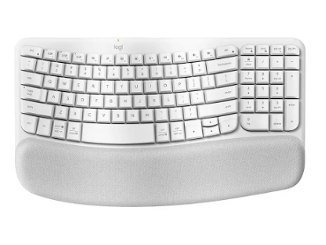 TECLADO LOGITECH ERGONOMICO WAVE KEYS CON REPOSAMANOS WIRELESS USB WHITE