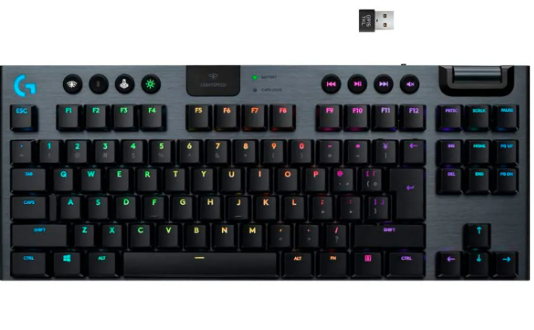 TECLADO LOGITECH GAMING G915 TKL NEGRO GL TACTIL MECANICO WIRELESS LIGHTSPEED BT LIGHTSYNC