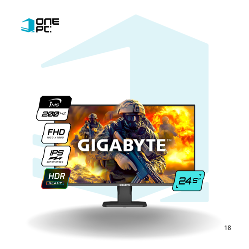 MONITOR GAMER GIGABYTE GS25F2 – 24.5” FHD, 200HZ, 1MS, IPS, HDR10