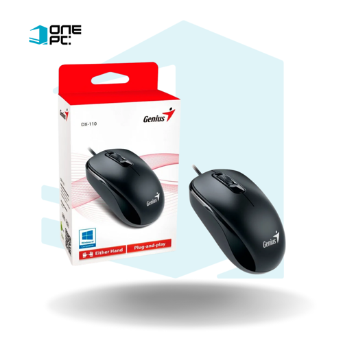 MOUSE USB GENIUS DX-110 NEGRO/3 BOTONES/1000DPI/WINDOWS Y MAC