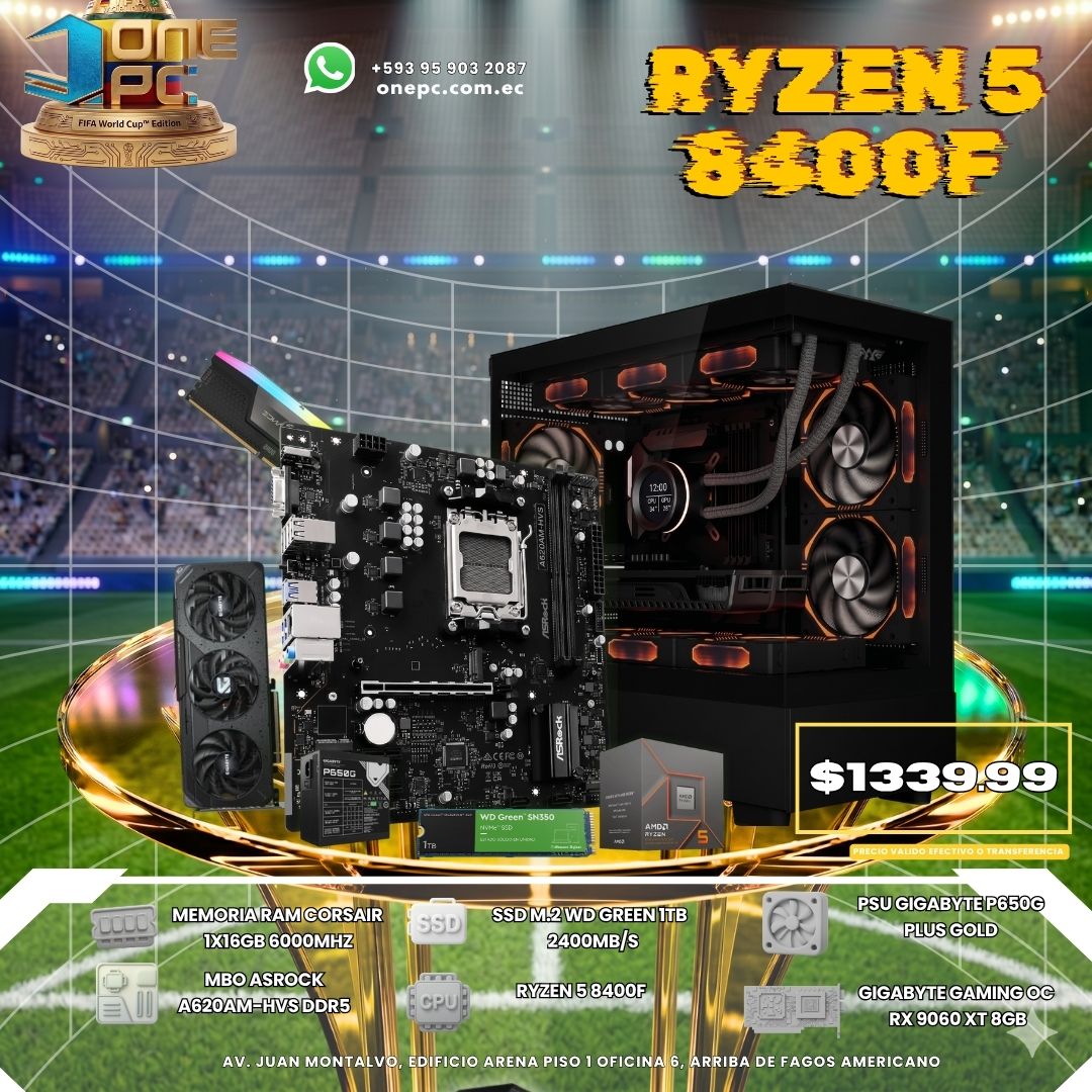 PC GAMER RYZEN 5 8400F -- RX 9060 XT 8GB