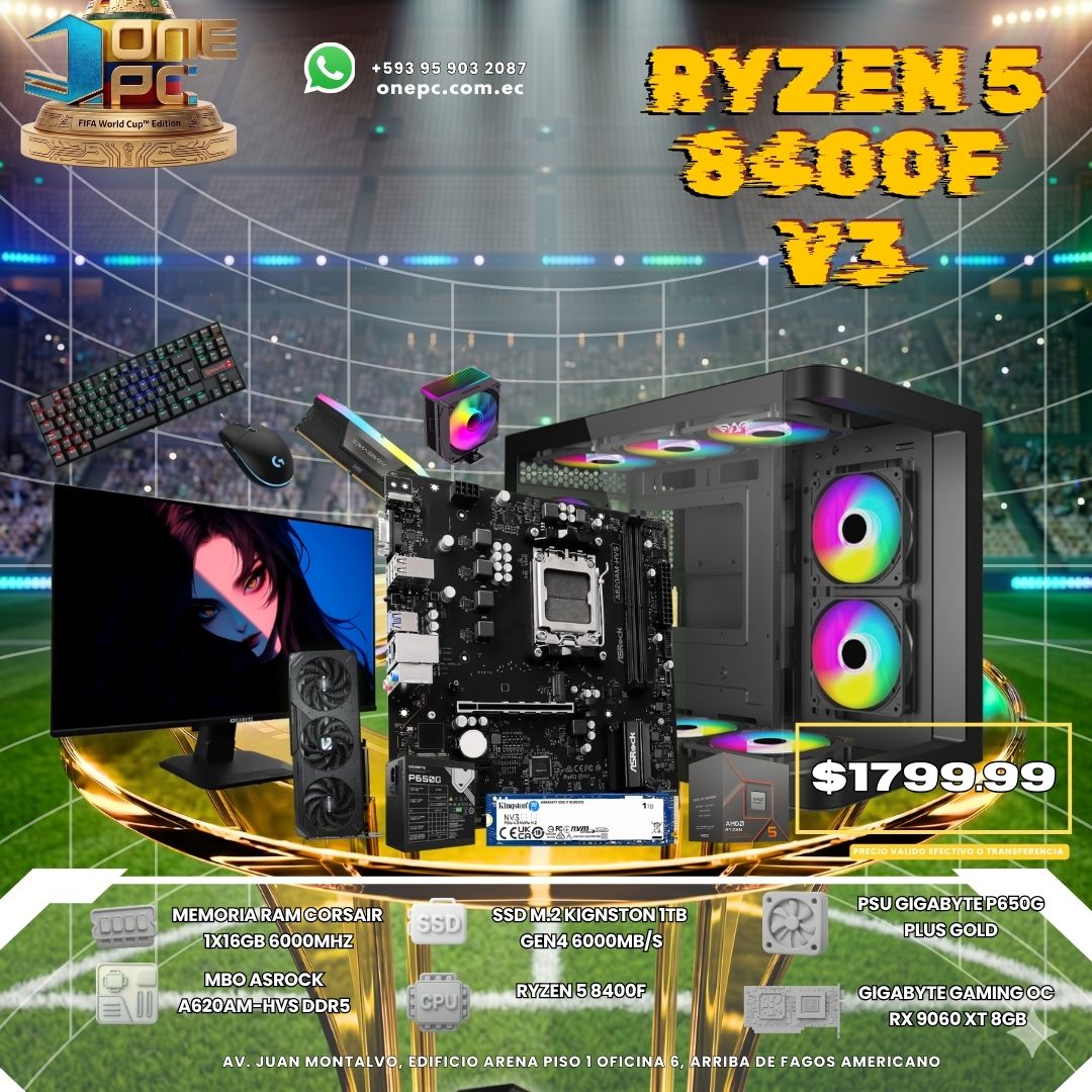 PC GAMER RYZEN 5 8400F -- RX 9060 XT 8GB