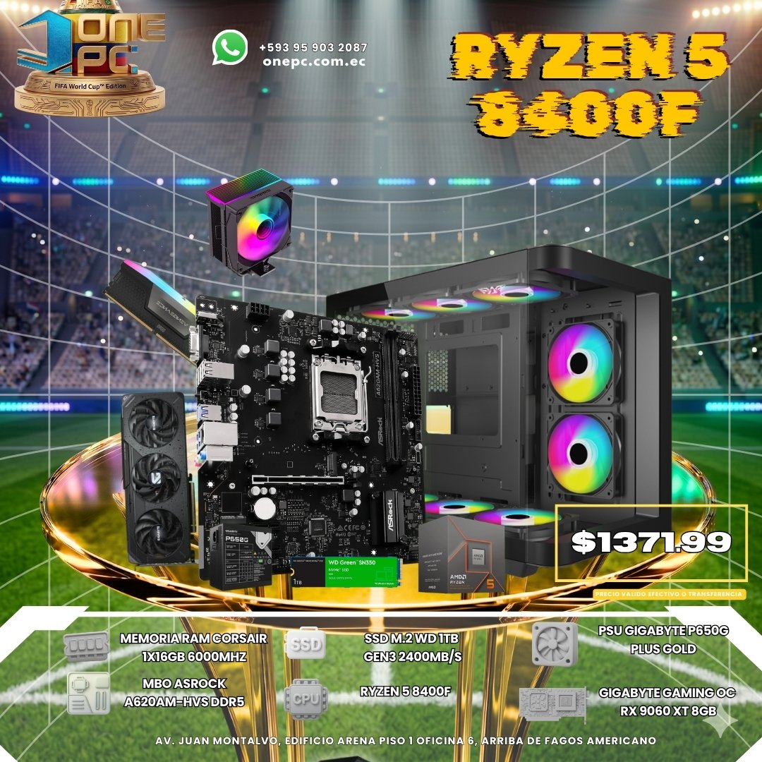 PC GAMER RYZEN 5 8400F -- RX 9060 XT 8GB