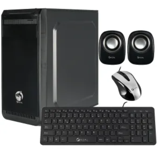 CASE GAZAL COMBO 702 TECL. PARL. MOUSE. CON FUENTE DE PODER 850W BLACK