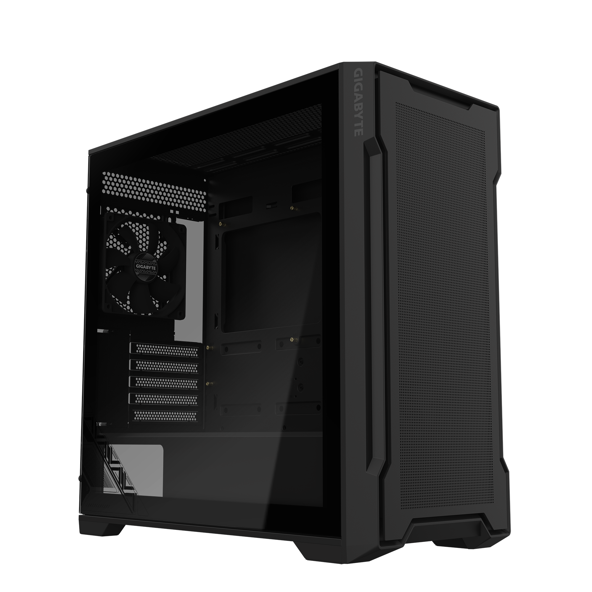 CASE GIGABYTE C102 GLASS MID-TOWER  2USB3.0 9VEN STEEL MBO-MINIITX MICROATX BLACK