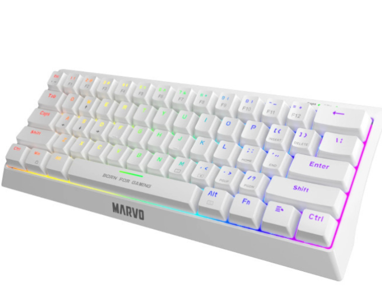 TECLADO MECANICO MARVO KG962 60% WHITE