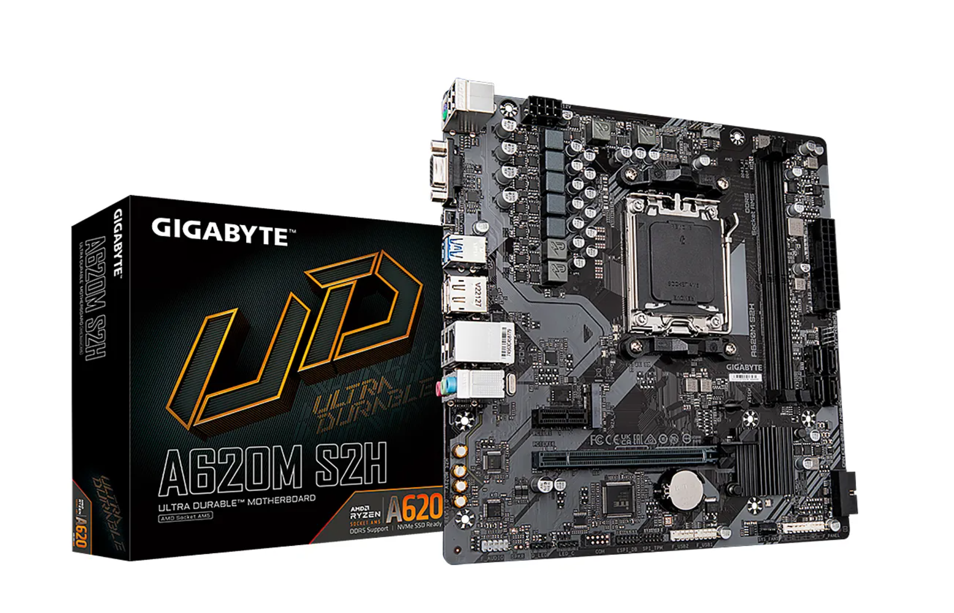 MOTHERBOARD GIGABYTE A620M S2H AMD AM5 2DDR5 HDMI D-SUB DP M.2 USB3.2 PCIE4.0 MATX