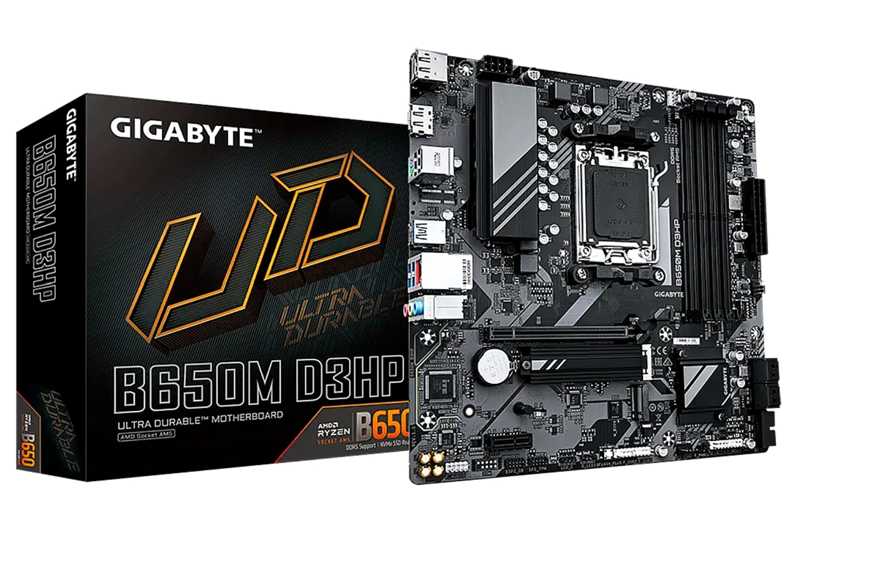 MOTHERBOARD GIGABYTE B650M D3HP AX AMD AM5 RYZEN 7000 4DDR5 WI-FI HDMI 2DP PCIE4.0 2M.2 4USB-TYPE-C