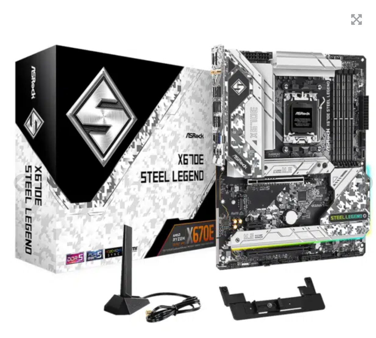 MOTHERBOARD ASROCK X670E STEEL LEGEND AMD5 HDMI-DP 4XDDR5 13USB 4SATA3 PCIE2X16-1X1 2LAN M.2 WIFI ATX