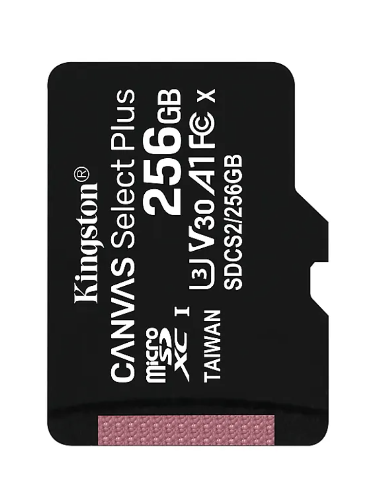 MICRO-SD  KINGSTON SDCS2 256GB CANVAS SELECT PLUS 100MBS C10 UHS-I U3 V30