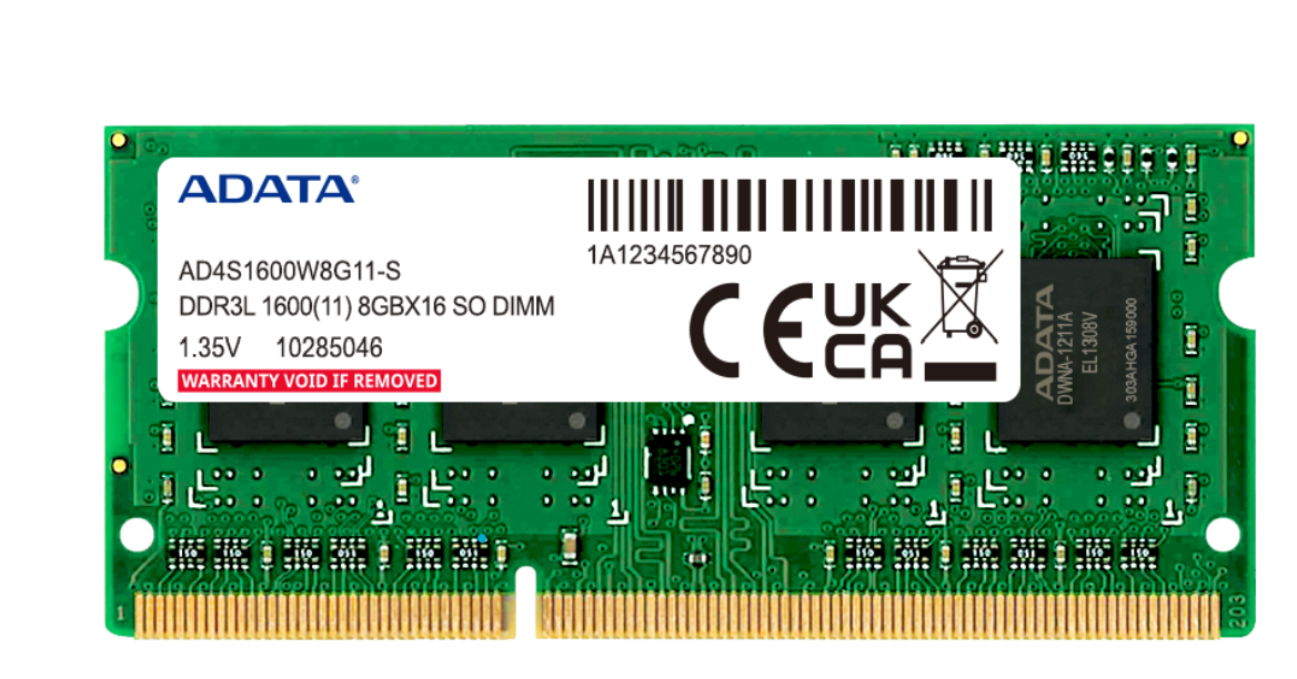 IN. RAM ADATA 8GB PC-1600 DDR3L LOW VOLTAGE