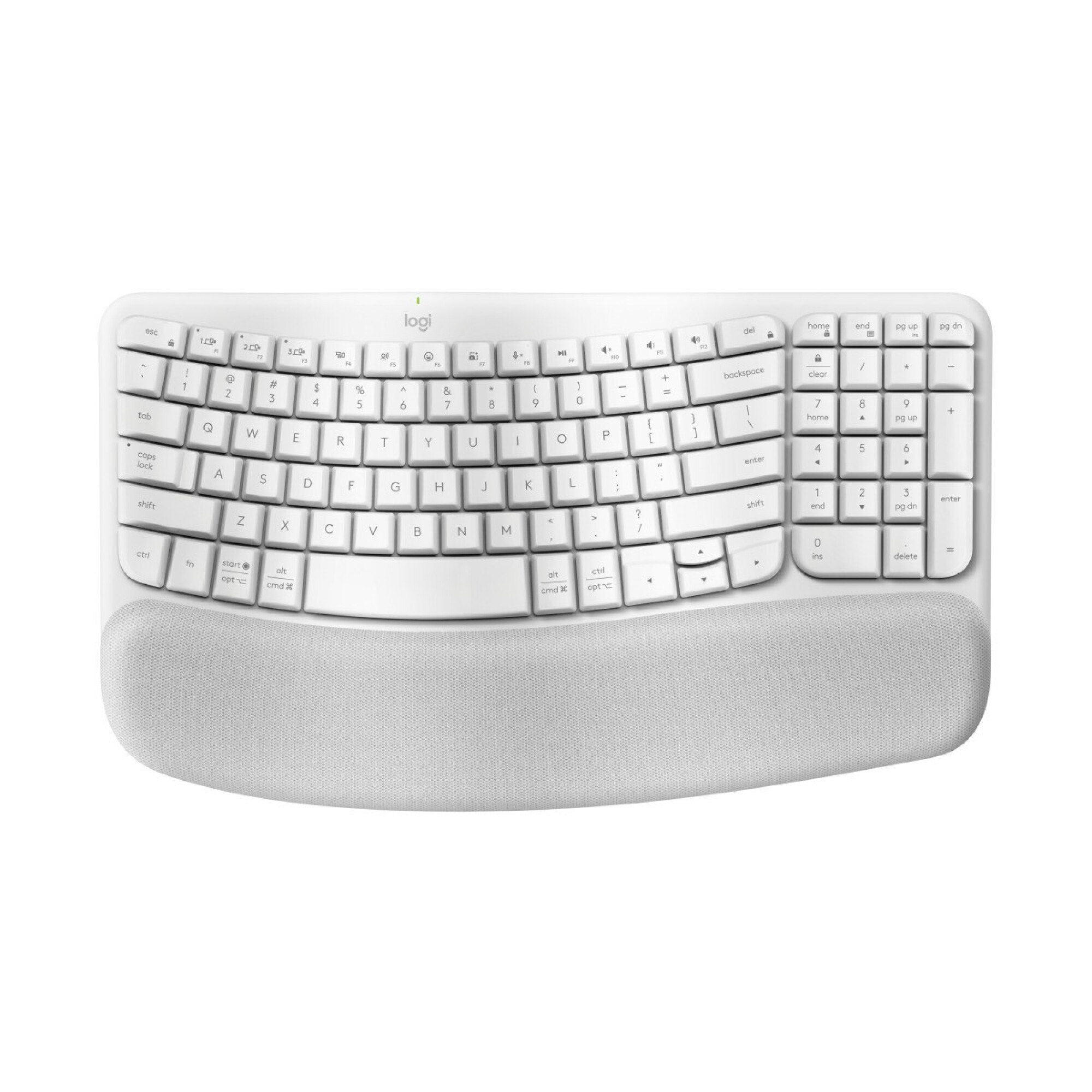 TECLADO ERGONOMICO LOGITECH WAVE KEYS WIRELESS WHITE