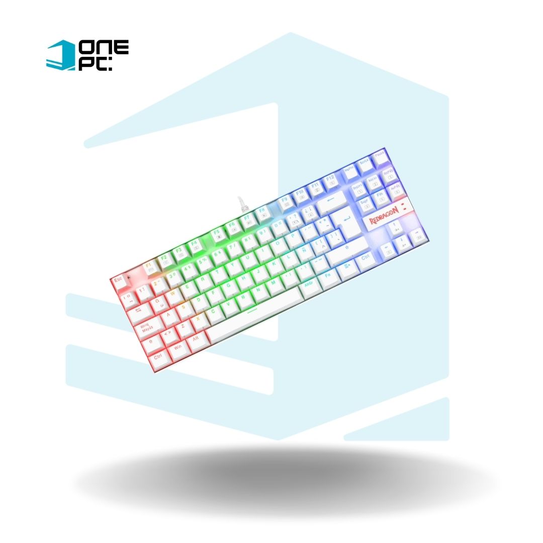 TECLADO REDRAGON KUMARA K552-RGB-1 SP-RED SWITCH ROJO MECANICO BLANCO