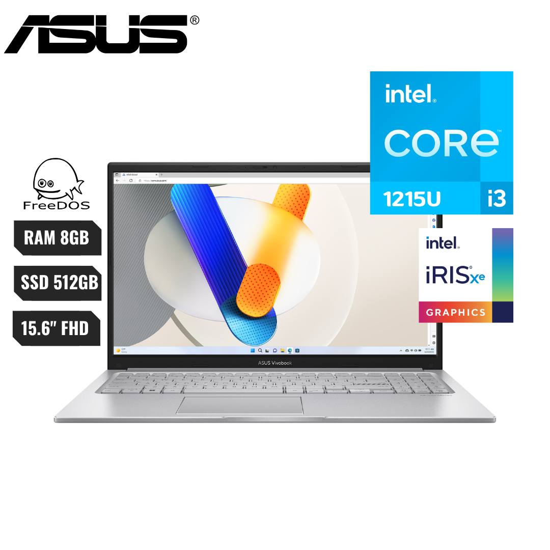 COMPUTADOR PORTATIL ASUS X1504ZA-NJ1153 INTEL CORE I3- 1215U RAM 8GB SSD 512GB 15.6 FHD  ESPAÑOL