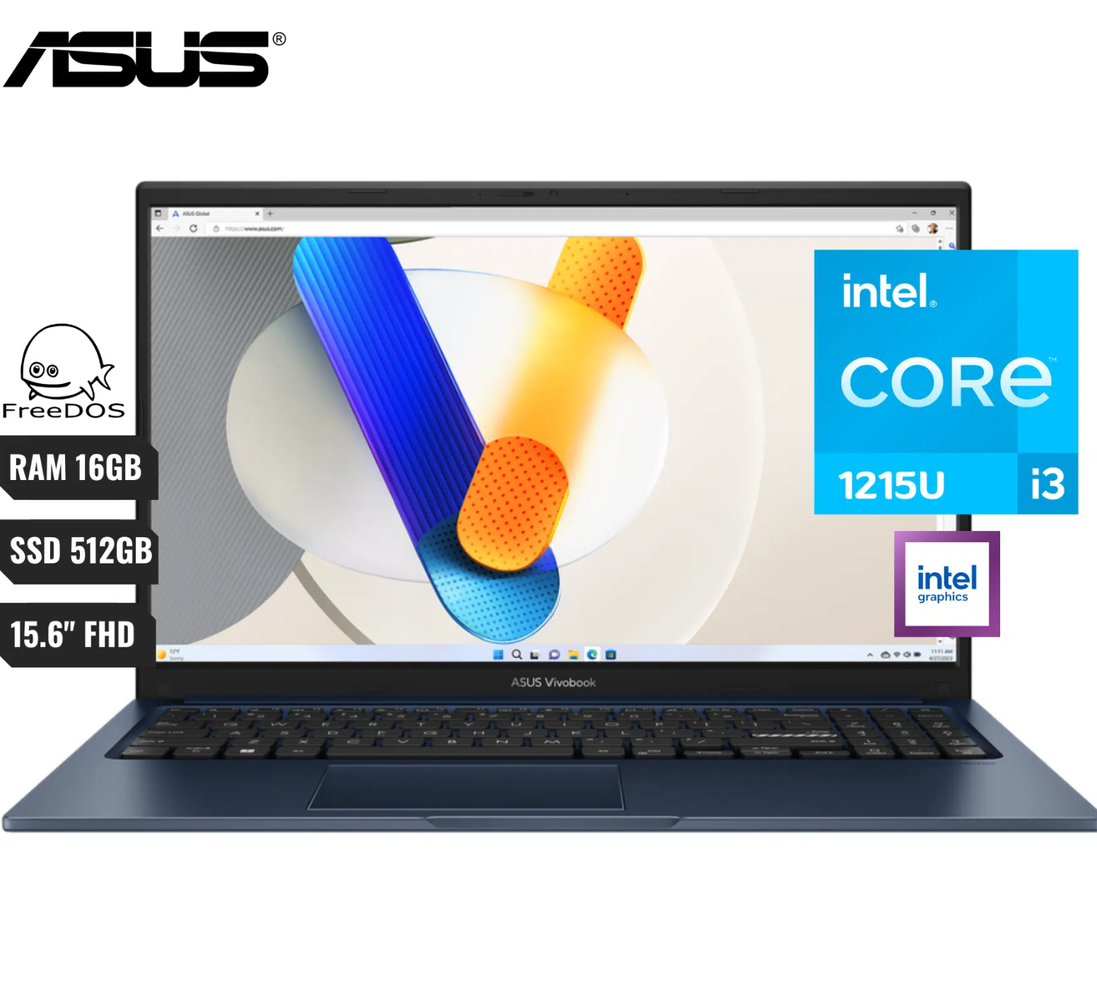 COMPUTADOR PORTAIL ASUS X1504ZA-NJ1154 INTEL CORE I3 1215U RAM 16GB - 512GB - 15.6" FHD